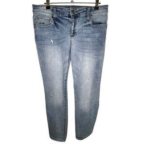 KUT From The Kloth Distressed Boyfriend Light Wash Denim Jeans